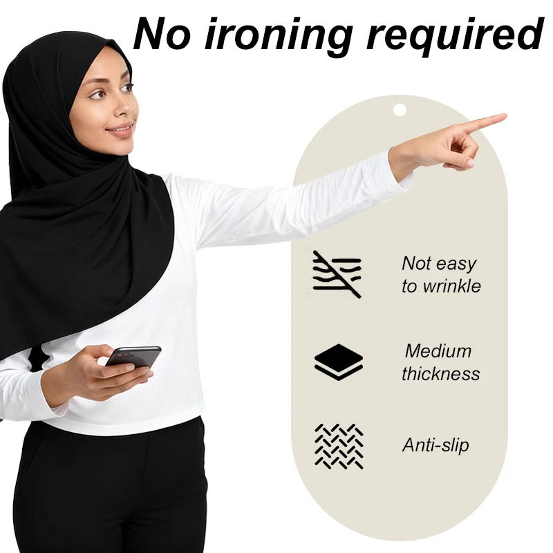 Écharpe hijab longue en mousseline de soie froissée de qualité supérieure pour femmes, foulards musulmans très doux