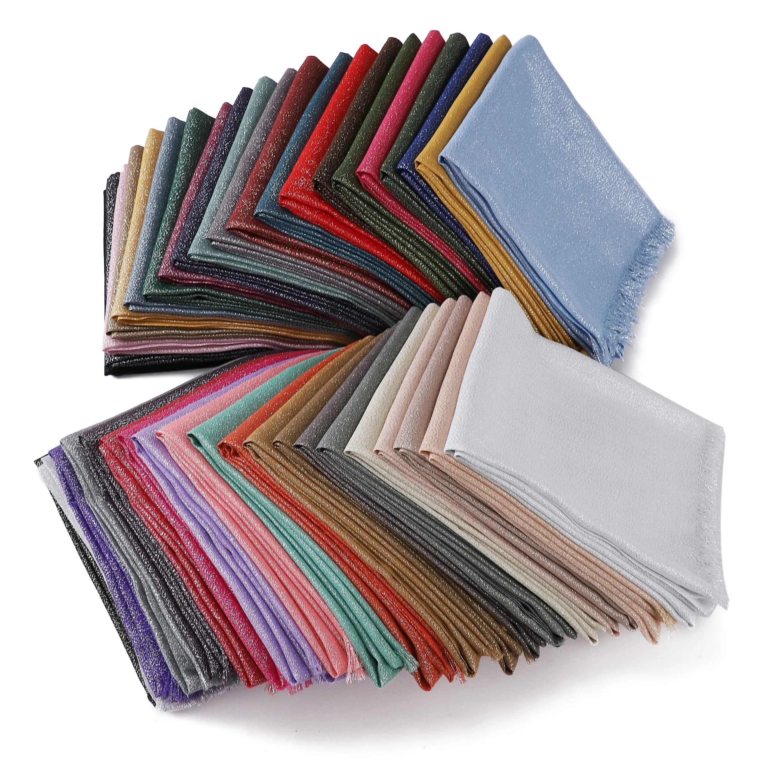 dernier Écharpe brillante en tissu rayonne pour femme, châle de tête en fil de fer localité et argenté, hijab à franges