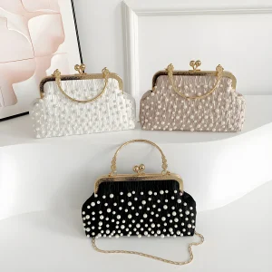 Pochette en perles pour femmes, sac à main de soirée, sac à bandoulière de mariée pour femmes, pochette de bal de mariage