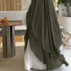 extra long khimar mousseline de soie 2 couches femmes musulmanes hijab prière eid hijabs foulard châle voile longue djellaba niqab ramadan écharpe