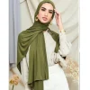 hijab en tissu modal pour femme musulmane, foulard de tête en jersey, turban vide, toutes saisons