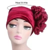 hijabs musulmans à grandes fleurs pour femmes, chapeau turban, sous écharpe islamique, écharpe de sauna pour dames, chapeau indien, casquettes de tête pour femmes