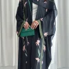 eid femmes abaya écharpe imprimé musulman cardigan robes abayas caftan robes arabe longue robe ramadan marocain dubaï jalabiya 2025