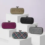 Pochettes pour femmes soirée mariage Chic tissé sac à bandoulière formel en cuir PU sacs à main de créateur sac à main pour femmes 2 tailles