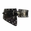 ceintures larges argentées, ceintures gothiques pour robe, punk cloutées, rivets, ceinture cintrée à la mode pour femmes, noir