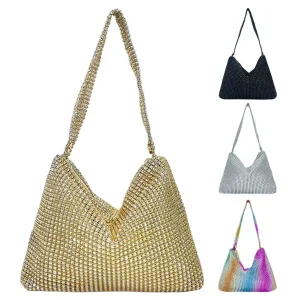 Pochette de soirée à paillettes pour femme, sac sous les bras, sac de cocktail élégant, sac de mariage pour femme, décoré de biscuits, grande capacité