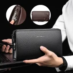 Nouveauté pochette pour hommes, sac à main d&rsquo;affaires de couleur unie de haute qualité pour hommes sacs à main sac pour hommes portefeuille pour hommes bolsos hombre pochette sac