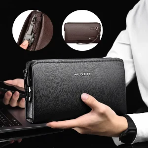 Nouveauté pochette pour hommes, sac à main d&rsquo;affaires de couleur unie de haute qualité pour hommes sacs à main sac pour hommes portefeuille pour hommes bolsos hombre pochette sac