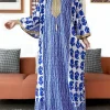 2025 robe abaya élégante manches chauve souris épaules dénudées caftan coton femmes ample abaya boho robe maxi tenue décontractée robes africaines