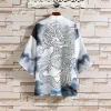 kimono japonais imprimé dragon pour hommes et femmes, cardigan harajuku, chemise traditionnelle haori