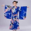 peignoir kimono japonais pour enfants asiatiques, robe yukata paon de style japonais obi vintage haori, costume de cosplay d'halloween
