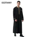 Vêtements musulmans islamiques pour hommes, Jubba Thobe, Kimono à fermeture éclair, Robe longue, Abaya, Caftan, Islam, Dubaï, Arabe