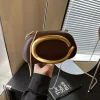 nouvelle pochette poignée en métal design sac de soirée boîte ronde chaîne sac élégant femme sacs à bandoulière pu sac à bandoulière