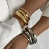 bracelet pour femmes 2024 design sense mode tendance métal lisse goutte d'eau câlin bijoux pulseras mujer argent sterling 925 fille