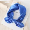 foulard carré en satin solide pour femme et fille, bandeau de luxe doux, foulard de la raq, du bureau, du hijab, du sauna, rubans de sac, cadeau