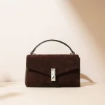 Petit sac carré en cuir véritable pour femme, design à rabat, simple et polyvalent, sac initié en cuir de vachette CommPiedmont, EquiHandbags