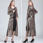 Cardigan brodé à manches longues pour femmes, robe à paillettes sexy, devant ouvert, maille, chemisier, cover-up, manteau de soirée, Rh, fête, Y