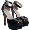 sandales d'été sexy pour femmes, talons super hauts de 14cm, bout ouvert, lanière à la cheville, plateforme, talons aiguilles, robe de soirée gladiateur, chaussures de mariage, 2025
