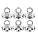 Aimants Super puissants crochet magnétique en néodyme avec trou fraisé boulon à œil crochets magnétiques récupération J16-J60 recherche d&rsquo;aimant de pêche