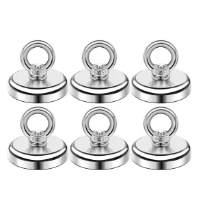 Aimants Super puissants crochet magnétique en néodyme avec trou fraisé boulon à œil crochets magnétiques récupération J16-J60 recherche d&rsquo;aimant de pêche