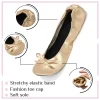 pantoufles de ballet de voyage portables pliables pour femmes, chaussures de bureau à fond plat, chaussures de ballet pliables flash pour filles