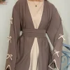 ramadan eid ouvert papillon noeud kimono abaya damen dubaï luxe islam musulman robe modeste femmes kebaya caftan robe femme musulman