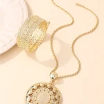 Ensemble de bijoux pour femmes plaqué or 22 carats, accessoires de Festival de soirée de mariage, accessoires de vêtements pour Robe pour dames