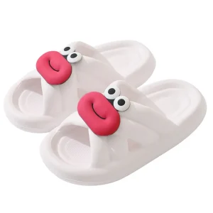 Pantoufles à plateforme à semelles souples pour femmes, pantoufles antidérapantes à lèvres amusantes, chaussures EVA, sandales d&rsquo;été