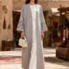 abaya brodé élégant de dubaï pour femmes musulmanes – intrument conçu avec des manches brodées florales dans la mode modeste islamique