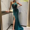 robe de soirée gracieuse personnalisée à une épaule et robes d'occasion spéciale en organza exquises et robes de bal à perles délicates