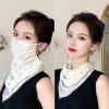 Écharpe de mode pour femmes protection contre les uv du soleil randonnée foulard de cou écharpe triangulaire en plein air voile de protection solaire masque en soie glacée couverture faciale