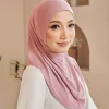 nouveau instantané prêt à porter hijab femmes musulmanes extensible sport jersey hijab foulards malaisie chapeaux casquettes