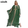 Abayas musulmanes pour femmes, robe longue islamique, dentelle dorée, pull à lacets, couverture islamique, caftan de Dubaï, costume de cosplay d&rsquo;Halloween
