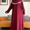 Abaya musulmane en coton massif pour femmes, vêtement de prière du Ramadan, chapeau commun, dubaï, turquie, moyen-orient, Robe florale, ample, 2023