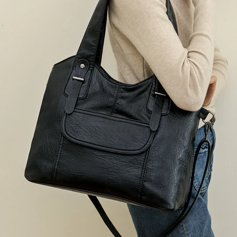 Sac à main en cuir de bonne qualité pour femmes, sacs à bandoulière de marque de styliste, fourre-tout de grande capacité, sac à main décontracté pour Commte