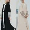 Musulman enfants filles luxe dubaï Abaya Kimono Cardigan broderie glands Robe longue Ramadan Robe caftan Femme Islam vêtements
