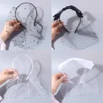 Voile de mariée de Style français, élégant nœud en Satin, couvre-chef de mariée, bandeau féerique blanc, accessoires pour cheveux, nouvelle collection