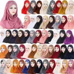 Hijab instantané pour femmes musulmanes, châles une pièce, bonnet Amira Islam, bonnet de chimio, bonnet de prière, sous écharpe, vêtements de sauna, chapeau rond, couverture d&rsquo;étole