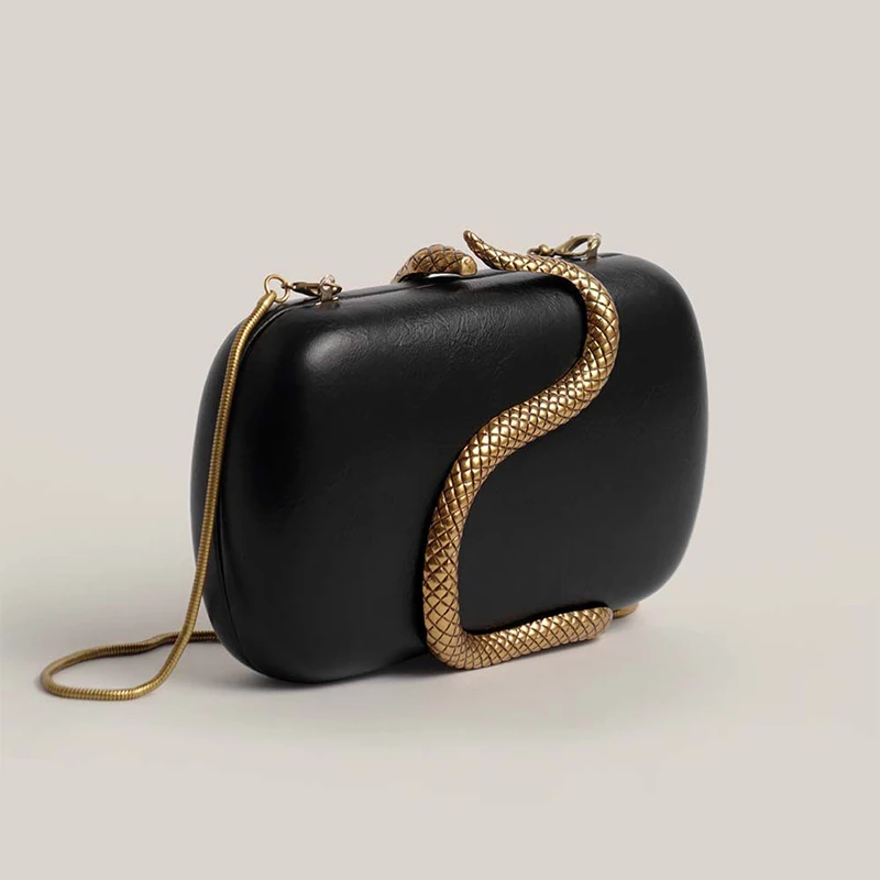 Pochette de soirée serpent, sac à bandoulière de styliste élégant à motif Python pour femmes, sac de boule en forme de boîte à chaîne, sac à main pour Banquet de mariage