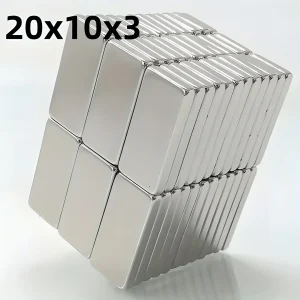 20/50pcs aimants, 20x10x3mm, aimants rectangulaires pour usage industriel, matériau métallique, aucune batterie requise