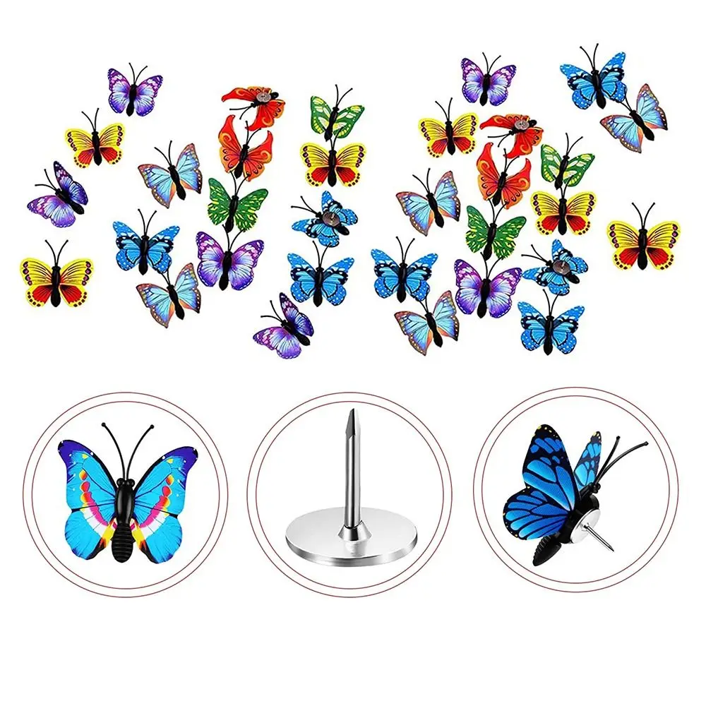 Punaises papillon punaises décoratives punaises papillon punaises colorées mignonnes pour mur photo panneau de liège (30 paquets)