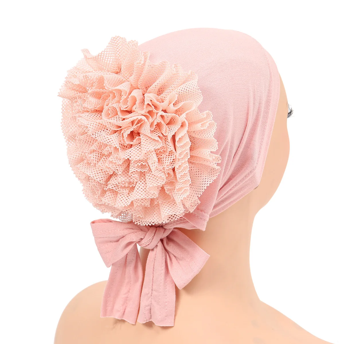 musulman sous hijab casquette grande dentelle fleur volumateur scrunchie musulman intérieur hijab islamique turban chapeaux femme bonnet accessoires