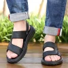 nouveaux hommes sandales noires de haute qualité antidérapant semelle souple pantoufles de plage d'été pour hommes décontracté classique résistant à l'usure sandales hommes
