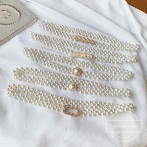 Grande ceinture élastique à taille perlée pour femmes, décoration de diamant, jupe à la mode, décoration de vêtements