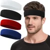 Sweat en plein air sport élastique coton bandeau mode bandeaux pour femmes hommes solide course Fitness Yoga bandes de cheveux Stretch