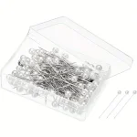 Aiguilles à tête de perle ronde 3cm, 100 pièces/boîte, épingles de couture blanches, point de bricolage, outils de couture à poussée droite, positionnement domestique JXB
