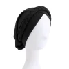 turban tressé à la main de style bohème pour femme, chapeau ample, bandana croisé, hijab musulman, tête islamique, perte de cheveux, casquette de chimio