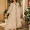 abaya beige élégant pour dames islamiques idée de broderie dorée complexe pour les festivités et les cérémonies religieuses au moyen orient