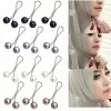12 pièces femmes Hijab broches Clips ensemble mignon écharpe pince perle broche broches, foulard châle écharpe musulman Hijab écharpe Clips épingles de sûreté
