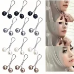 12 pièces femmes Hijab broches Clips ensemble mignon écharpe pince perle broche broches, foulard châle écharpe musulman Hijab écharpe Clips épingles de sûreté